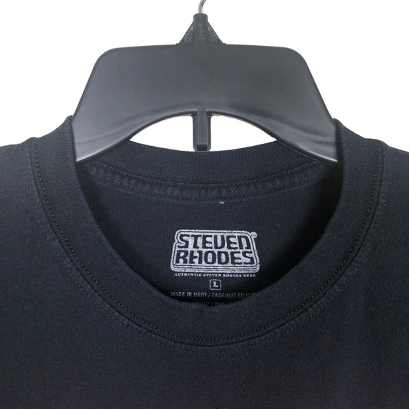 STEVEN RHODES Black Graphic Tee Death Metal Sing Along Spencers Unisex Size L - Picture 7 of 9